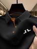Men's Geometric Pattern Outdoor Golf Casual Polo Shirt with Short Sleeves, Color Block - Men's Business Casual Polo Shirts for Spring and Summer