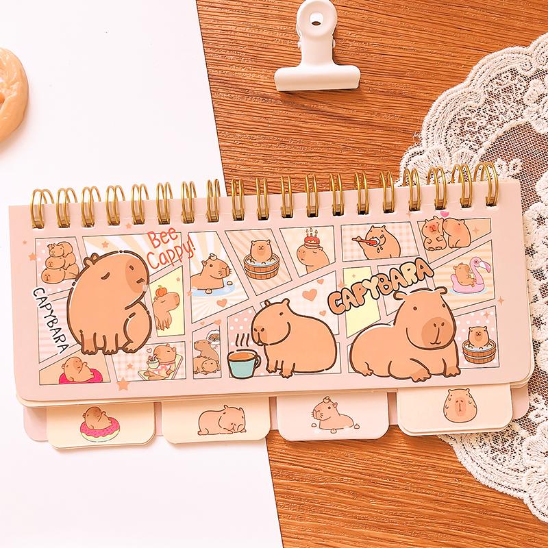 Kawaii Stationery Office Accessories School Supplies Mini Portable Notebook Small Notepad For Daily Notes Capybara Diary