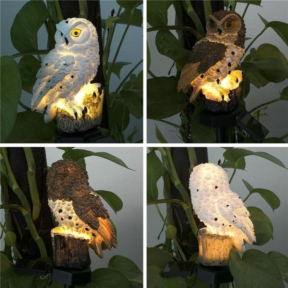 Waterproof Solar Power LED Light Garden Path Yard Lawn Owl Animal Ornament Lamp