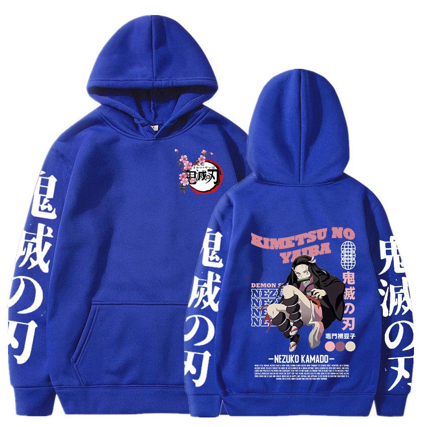 Demon Slayer Japanese Anime Hoodies Long Sleeve Sweatshirts Harajuku Aesthetic Kamado Nezuko Graphic Itself Oversized Clothing