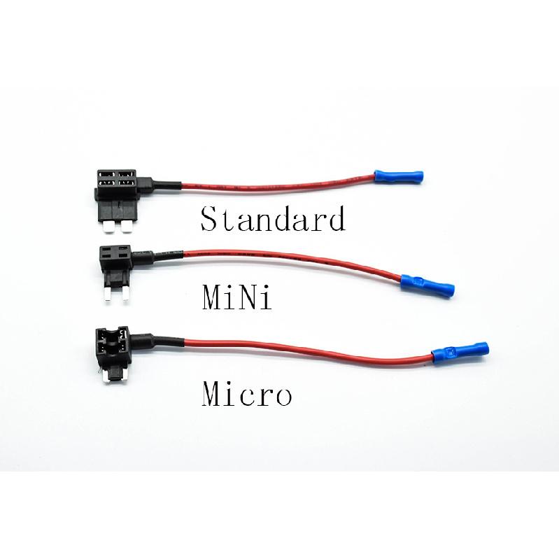 1PC 12V SMALL MEDIUM Car Fuse Add-a-circuit TAP Adapter Micro/Mini/Standard ATM APM Blade Auto Fuse Holder with 10A Blade Fuse Fuse Holders1