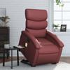 Lift-Up Massage Chair, Reclining, Wine Red, Eco-Leather