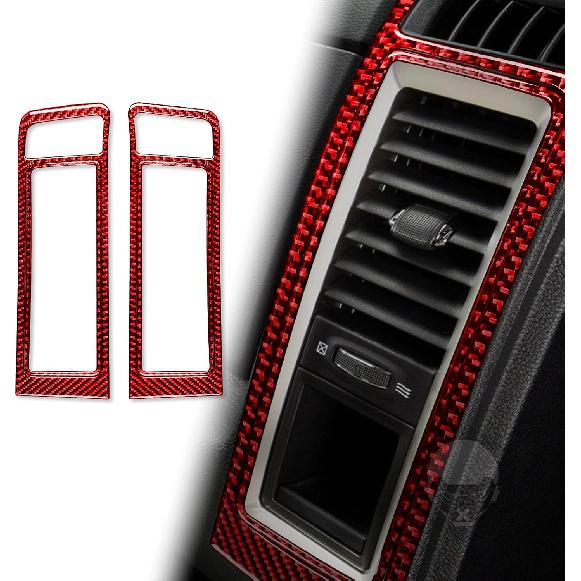 Red Carbon Fiber Dashboard trument Speedometer Tachometer Frame Panel Cover Car Interior Compatible with Dodge Ram 1500/2500/3500 2013 2014 2015 2016