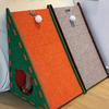 Triangular Cat Scratch Board L Shape Double-layer Cat House Cat Play Rest Felt Cat Nest  Indoor