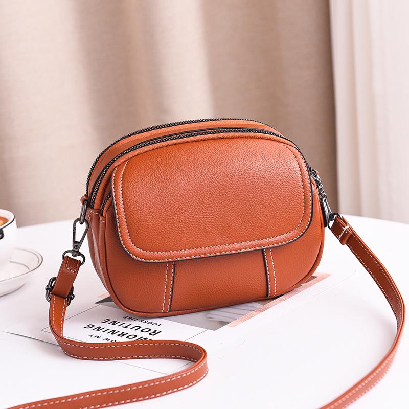 

2026 New Summer Simple Women s Small Round Bag Korean Student One Shoulder Crossbody Bag 20x6x16cm