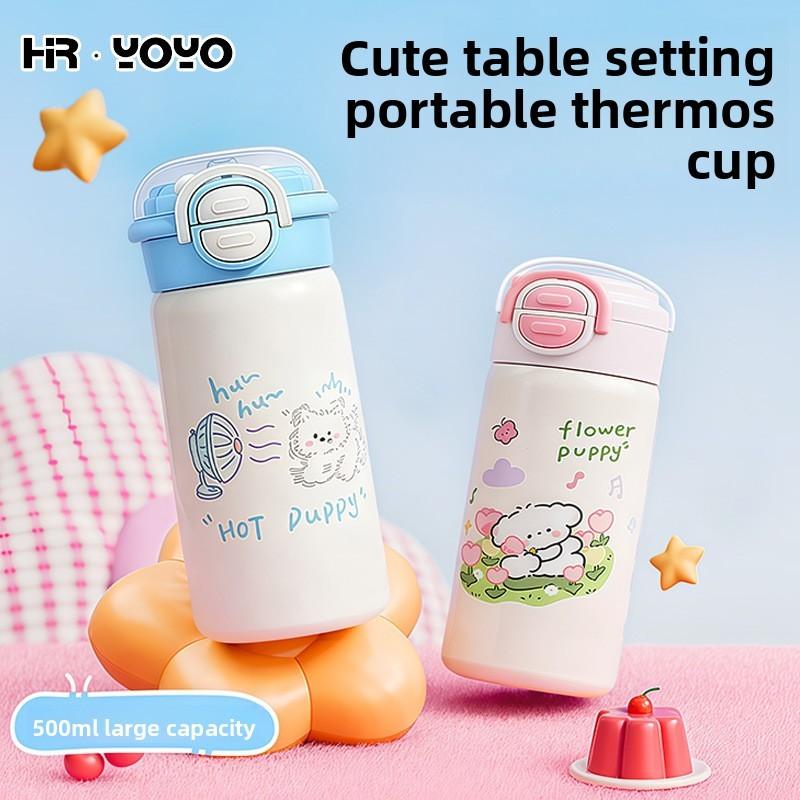 Girls Insulated Water Bottle With Food Grade Steel Large Capacity For School And Travel