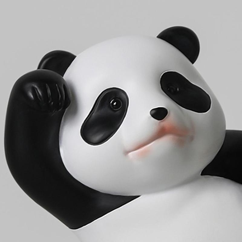 Panda Phone Holder Panda Figurines For Universal Cell Mobile Phone Stand Holder Resin Sculpture Statue Home Office Desk Decor