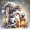Zwerg Diamantstickerei Porträt Mosaik Winterbild aus Strasssteinen Diamantmalerei Weihnachten DIY Neujahrsgeschenk