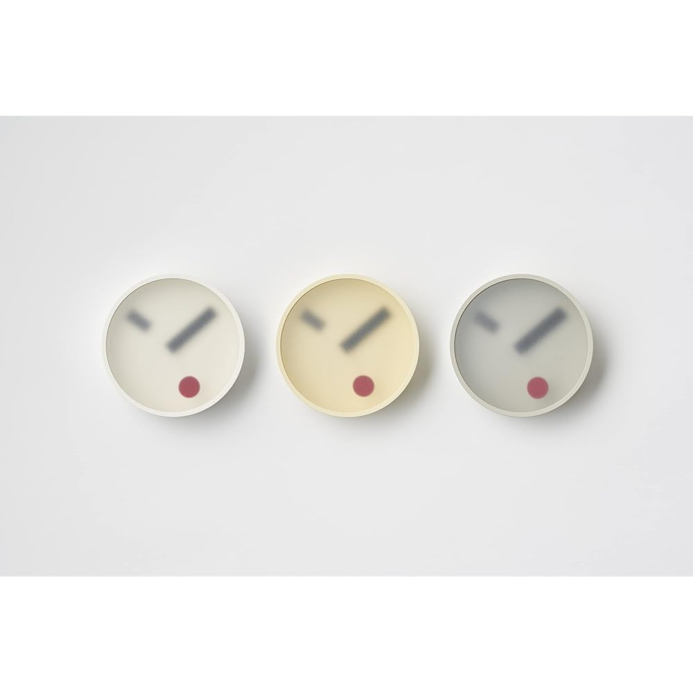 Lemnos Analog Wall Clock, Kehai, Plaster Aluminum, White, KM22-01 WH, Diameter 130mm X Thickness 55mm