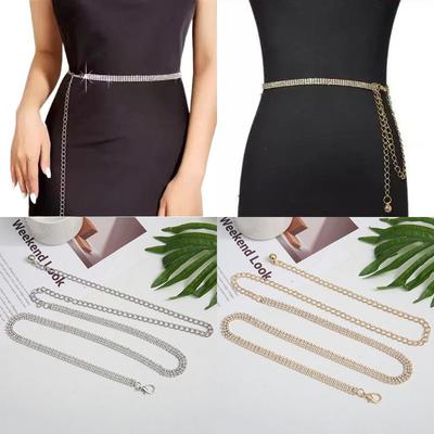 Strass Taillengürtel Glänzender Taillenbund Mode Taillenkette für Damen Kleid Mantel