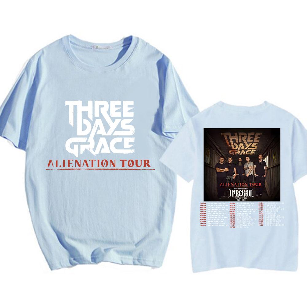 Alienation Tour 2026 T-shirt Heavy Mental Three Days Grace T-shirt Cotone Manica Corta Unisex Streetwear Hip Hop Stampa T-shirt