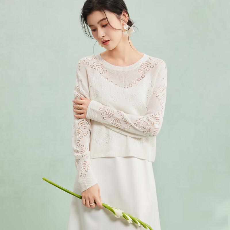 Golden Chrysanthemum Women s Silk Blend Cutout Knit Top L