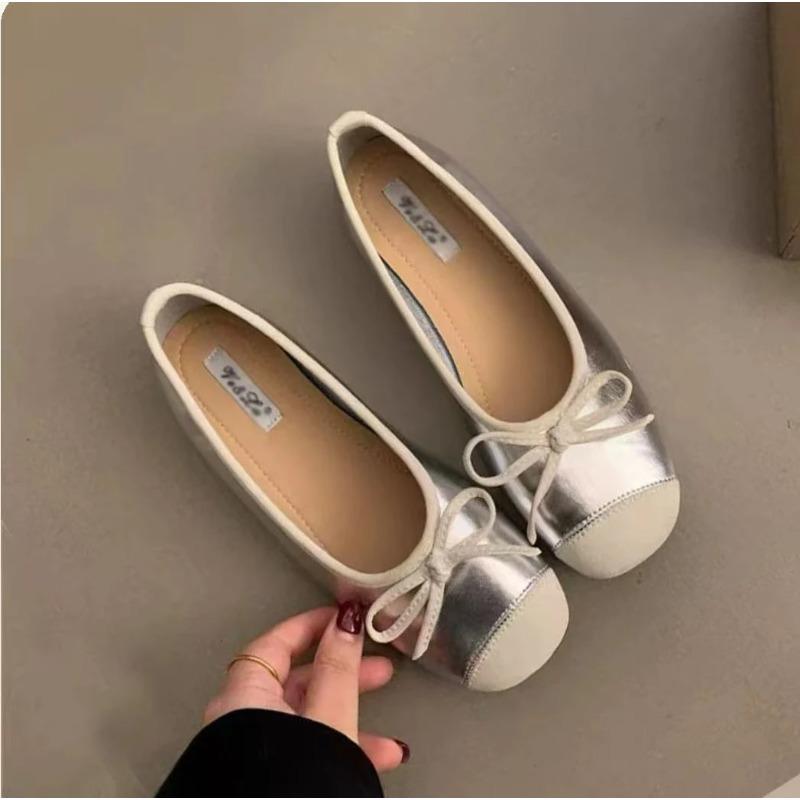 Women's Flat Shoes French Style Shallow Mouth Single Shoes Low-top Walking Flats Soft Sole Comfortable Ballet Flats Womens Shoes