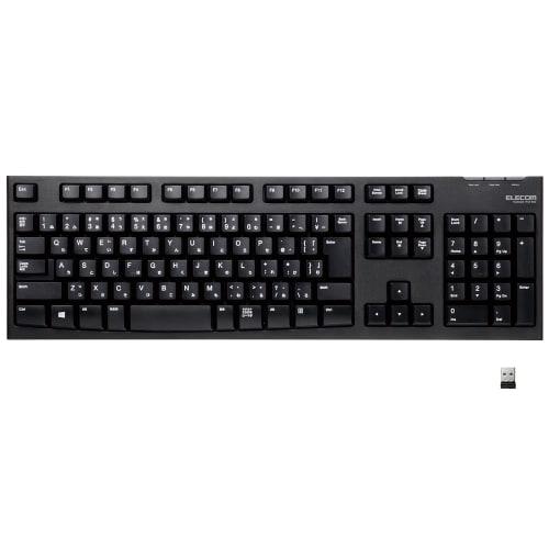 ELECOM USB Keyboard Wireless (Receiver Included) Membrane Full Keyboard 10 Million Times Durable Compatible with PlayStation4 Black TK-FDM063TBK