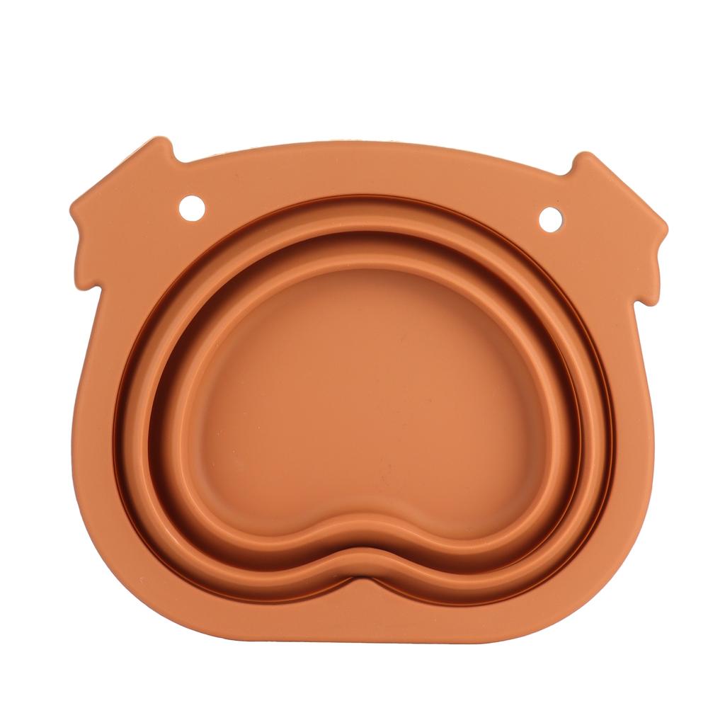 600ml Zusammenfaltbarer Hundenapf Braun Langlebig Multifunktional Faltbar Tragbarer Hundenapf für Wandern Camping