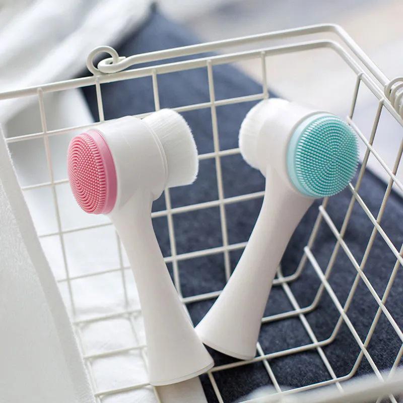Dual-Sided Silicone Facial Cleansing and Massage Brush