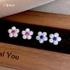 Super flash zircon flower stud earrings exquisite temperament earrings fashionable versatile earrings women