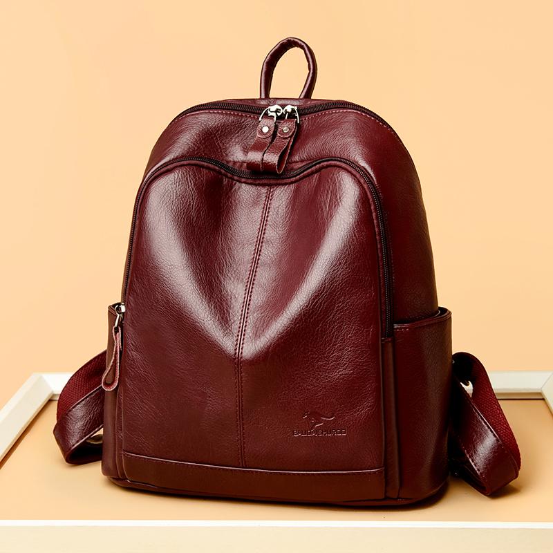 Fashionable PU Leather Backpack with Adjustable Shoulder Straps Simple Design Suitable for Daily Use Travel Shopping and Other Scenarios