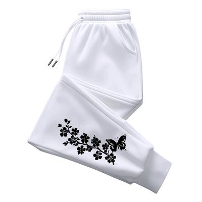 Ankunft Damen Schmetterlingsdruck Jogginghose Ganzjahreszeitlich Täglich Lässig Sport Jogginghose Damen Fitnessstudio Fitnesshose