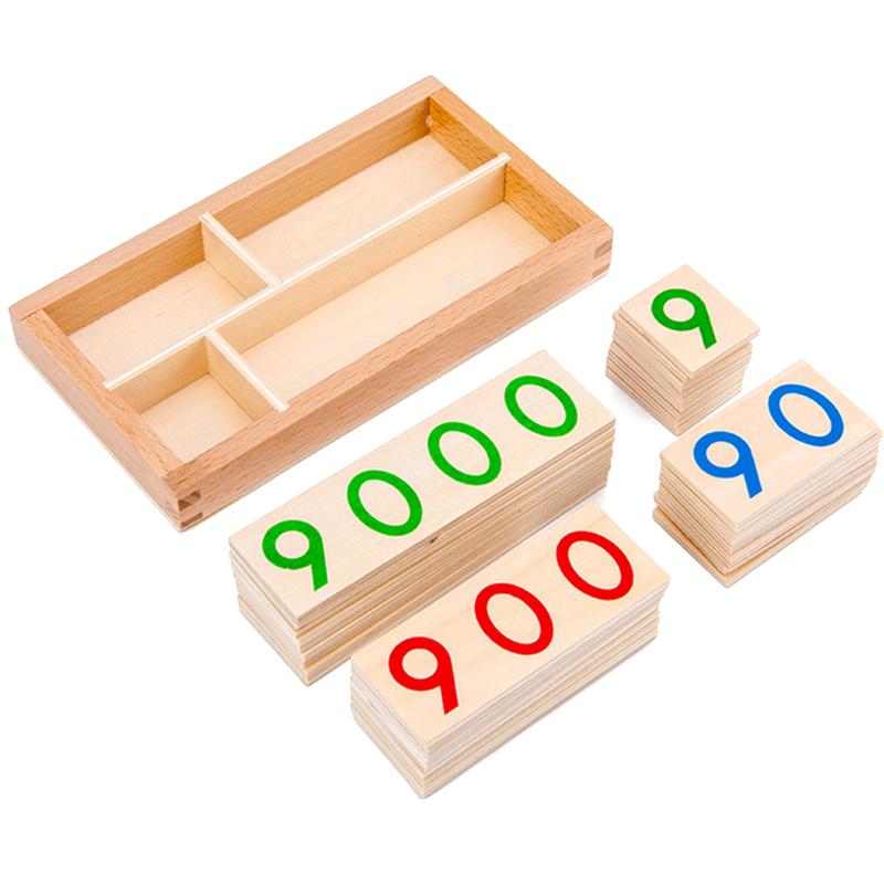 

Детские деревянные карточки Монтессо с числами 1-9000, учебные пособия по математике, развивающие игрушки для дошкольников для раннего образования 18 * 10 * 2.5 cm