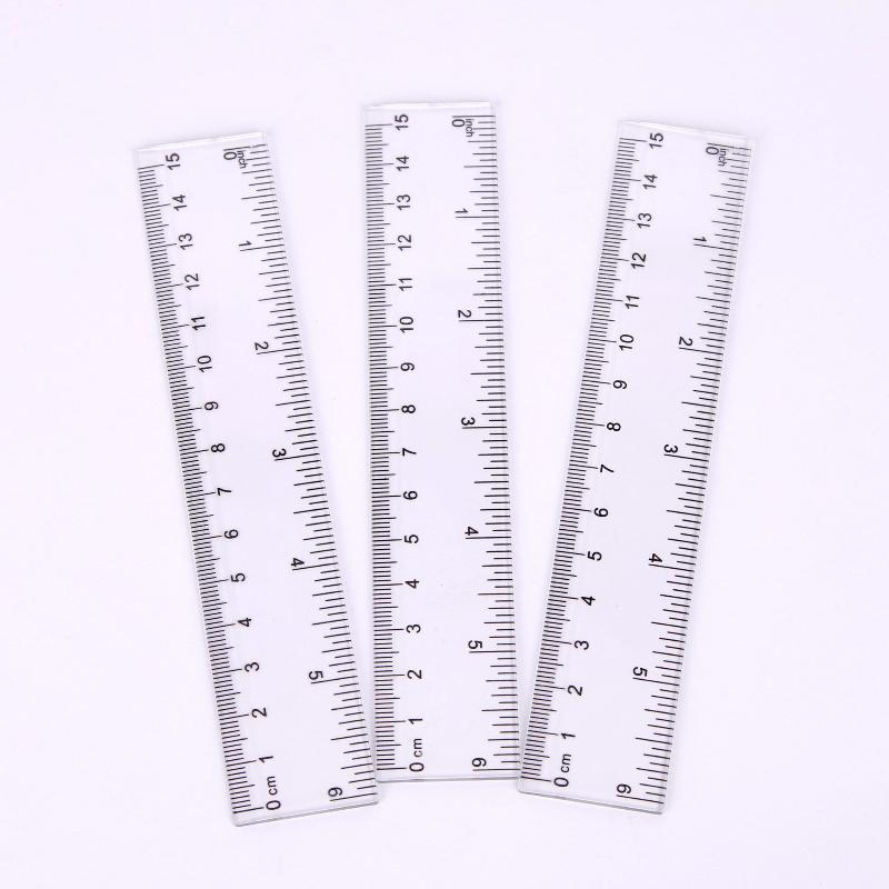15cm 20cm 30cm Straight Ruler Transparent Plastic Ruler Drawing Tool Desk Accessories Student Stationery School Office Supplies
