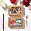 25pcs Premium Kraft Paper Gift Boxes with Clear Window Perfect for Cookies Macarons Candy Pieceaging Ideal for Weddings Parties & Decorations