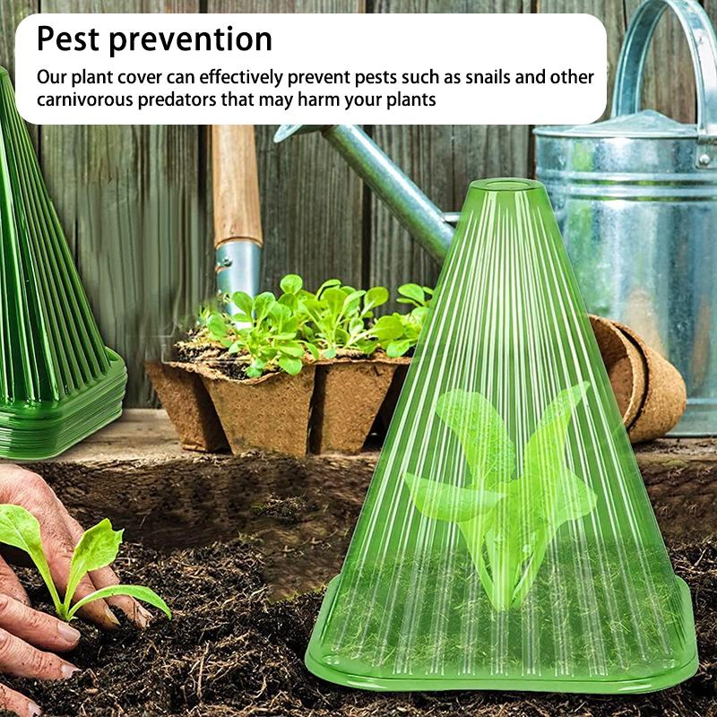 

Повторяющееся квадратное покрытие, используйте колпак для растений, чтобы защитить растения от заморозков, повреждений птицами и улитками, а также зеленое защитное покрытие для рассады 5pcs