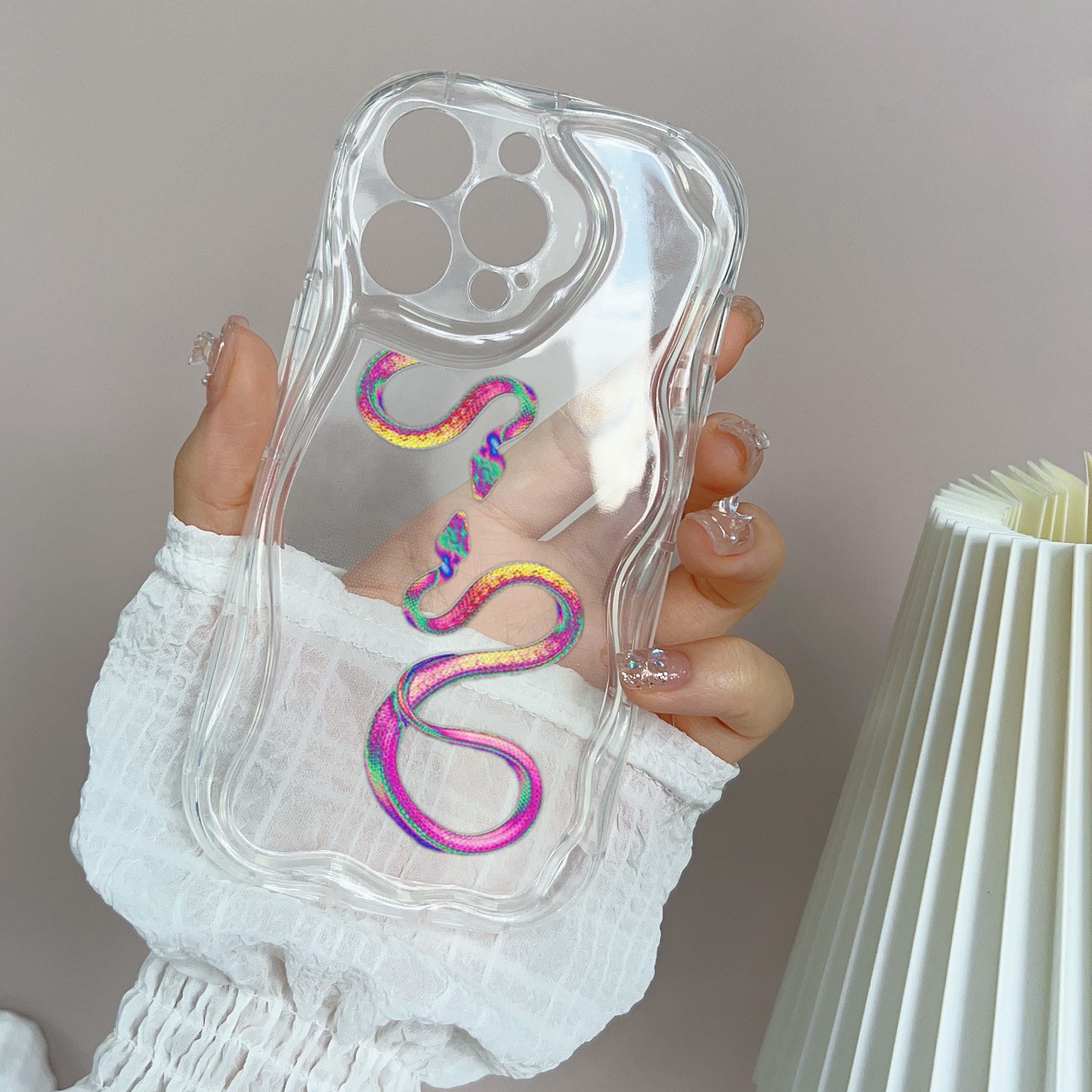 N73 Мягкие волнистые чехлы для телефонов со змеиным дизайном из черного золота для iPhone — фото 15