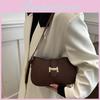 Trendy Retro Crescent Bag For Women In Black Brown White Stylish Pu Material