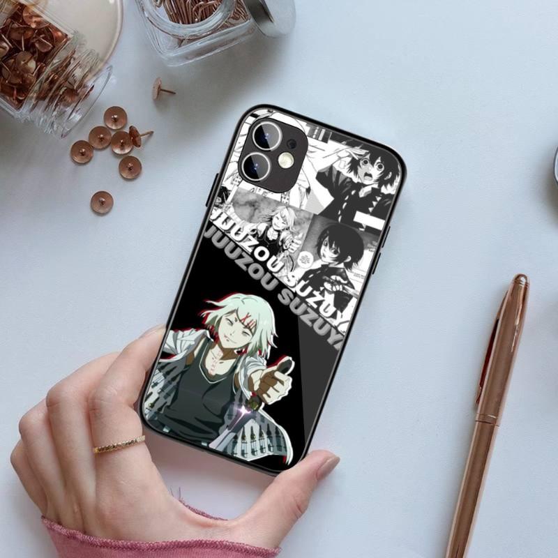 

Аніме Tokyo Ghouls Phone Case For IPhone 14 13 12 11 XS X 8 7 6 Plus Mini Pro Max SE 2022 Чорний PC TPU Glass Phone Cover iPhone 13 Pro Max