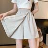 Summer Ins Fashion Girls Wide Leg Culottes High Street Female Thin Short Pants Lady Classic Solid High Waist Pant Skirt