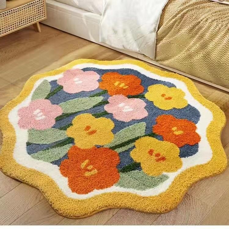 Fresh Faux Cashmere Soft Durable Dirty Resistant Floor Mats Bathroom Kitchen Living Room Doorway Home Decoration