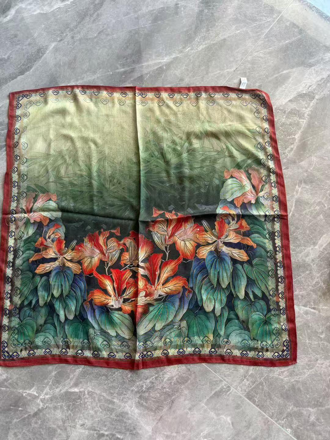 

Новый китайский двухсторонний гетерохромный платок квадратной формы, солнцезащитный шелковый платок, дорожный платок, античный летний платок 70cmx70cm