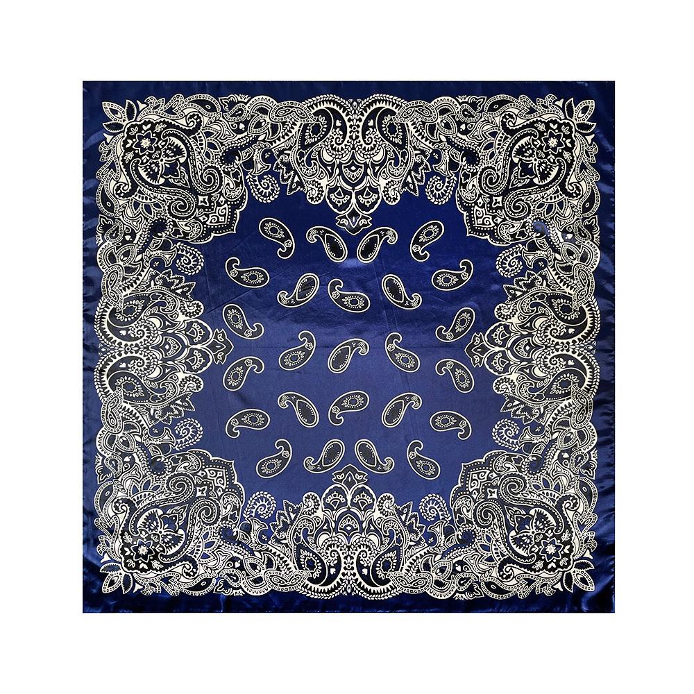 Cashew Flower Silk Scarf, 90cm Headscarf, Classic Printed Silk Scarf, Women’s Satin Square Scarf, Shawl