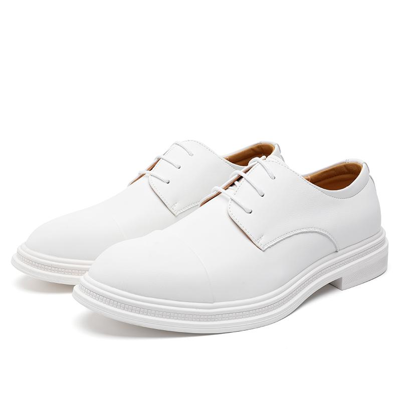 

Модная кожаная повседневная обувь мужские лоферы Роскошный дизайн Слипоны мужские туфли для платья Повседневный стиль Большой размер Хорошая износостойкая подошва 39 белый