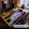 Neon Abstract Theme Custom Mouse Pad Personalized With Name Text Customized Desk Mat For Office Home Decor