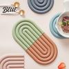 High Temperature Resistant for Hot Silicone Mat Pot Potholder Rainbow Heat Trivet Dishes Teapots Non-Slip Table Placemat Kitchen Home