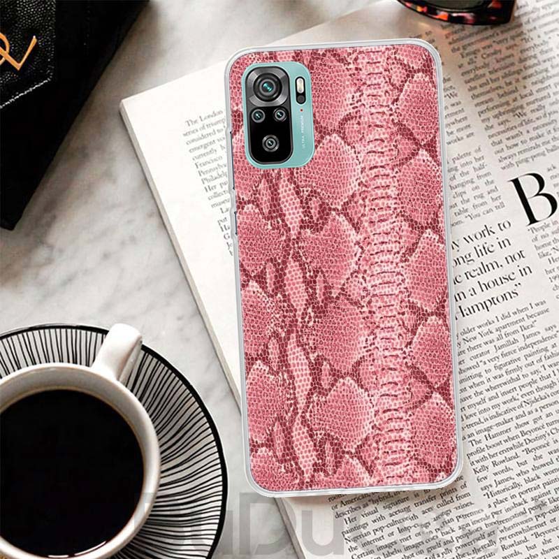 Pink Snake Skin Printing Drawing Cover For Xiaomi Redmi Note 14 13 12S 12 11 Pro Plus Phone Case 11S 10S 10 11E 11T 14Pro 13Pro