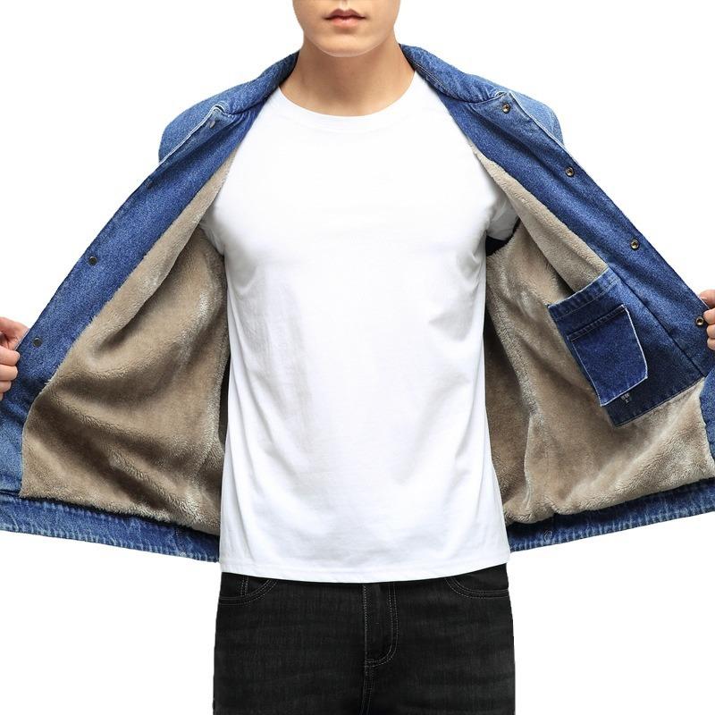 Autumn and Winter New Denim Jacket Men's Versatile Trendy Casual Jacket Japanese Hong Kong Style Top Cardigan Jacket
