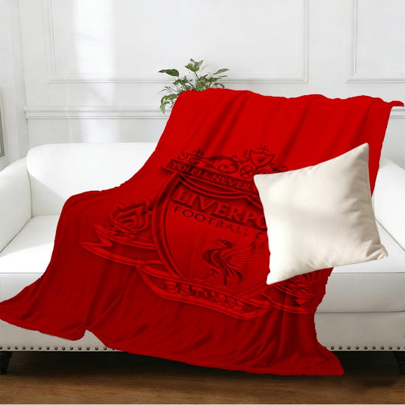 Liverpool F.C. Print Decke - Weich & Bequem, für Schlafzimmer, Reisen, Sofa, Heimdekoration - Geburtstags-Weihnachtsgeschenk für Freund