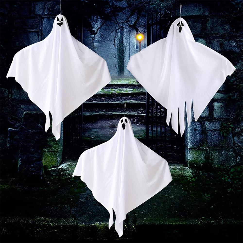 Hanging-Ghost-Halloween-Decorations Flying Ghosts Halloween Outdoor Spooky Decoration Props for Front Yard Porch Patio Lawn 1PC