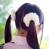 2 Peças Cor Brilhante Simples Elásticos de Cabelo Feitos à Mão Pelúcia de Coelho Falso Scrunchies Peludos Acessórios de Cabelo