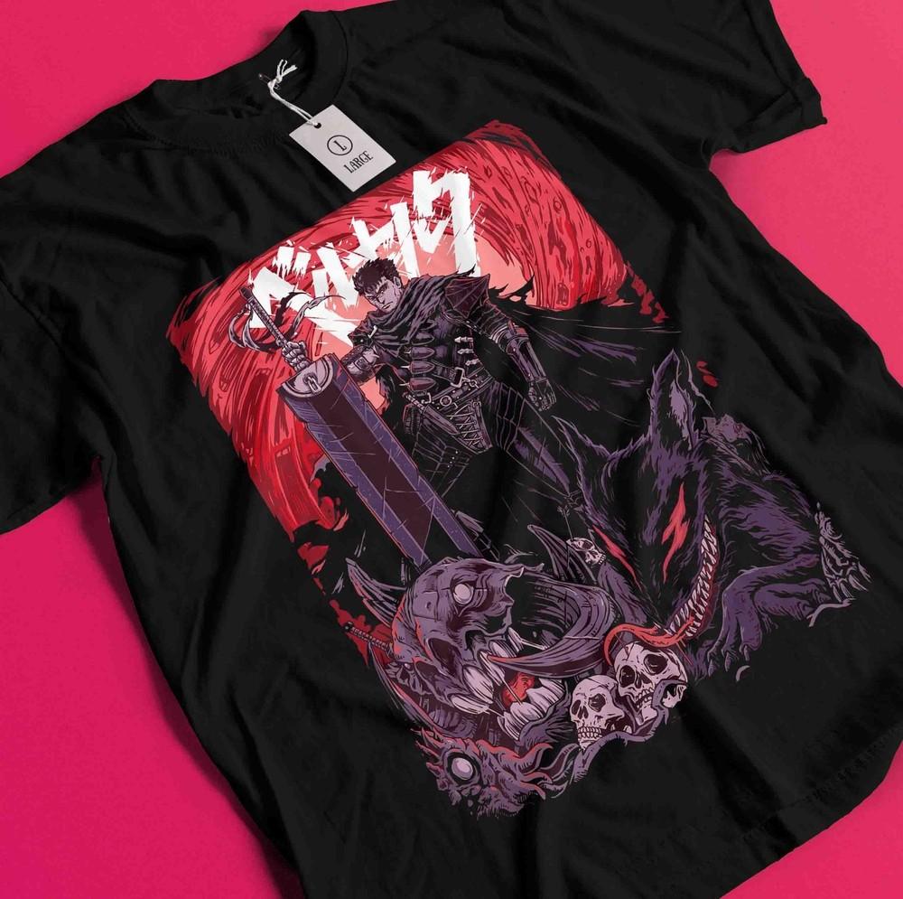 

Берсерк Футболка Гатс Футболка Каска Футболка Гриффит Футболка Воин Аниме Манга Фарнезе BB345 XL