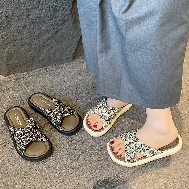 Fashion New Design Summer Woman Sandals Fashion Open Toe Soft Sole Flats Ladies Beach Shoes Zapatillas De Mujer