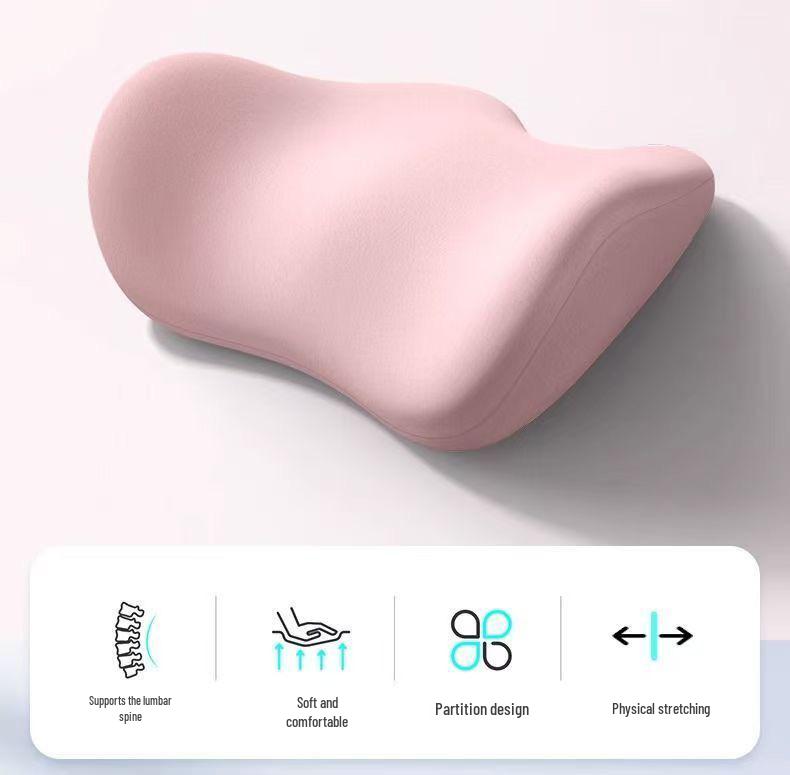 Ergonomic Memory Foam Waist Lumbar Support Pillow for Sleeping and Flat Lying Mat