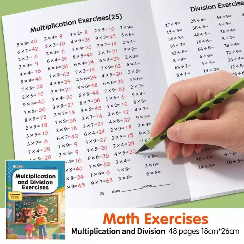 48 Sayfa Çarpma Bölme 99 Kez Egzersiz Defteri Matematikte Eğitim 3-8 Yaş Çocuklar İçin Hesaplama Defteri