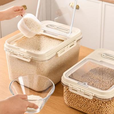 Transparent Rice Storage Container Moisture Proof Sealed Design Sealed Can Large Capacity Thickened Grain Storage Box