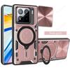 Slide Camera Funda for Xiaomi 15 Pro Case Armor Slide Lens Magnetic Ring Stand Phone Cover for Xiaomi Mi 15 Capa