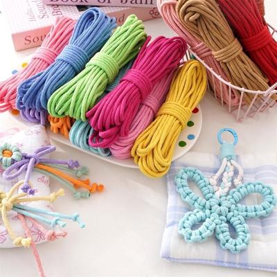 High Quality 10Meters/Lot Braided Cotton Cord 4mm DIY Twisted Rope Colorful Braided Rope Home Textile