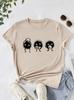 Cartoon Print Summer T-shirt, Casual Crew Neck Short Sleeve T-shirt, Women's Clothing